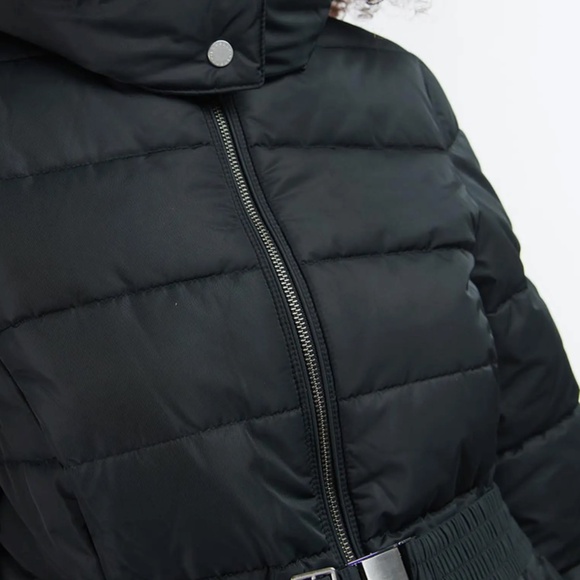 Barbour Octavia Quilted Coat BLACK/ MONO TARTAN, Size 12 US / 16 UK $470 - Picture 7 of 7